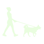 icône chien et son maitre en promenade